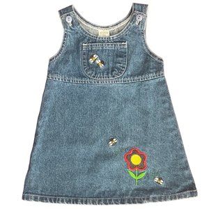 Exclusive of TRIM 100% Cotton Embroidered Girls Dress 18 Months